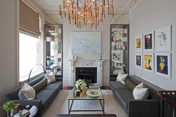 A chic modern living room setcup comfortable enough to lounge in
