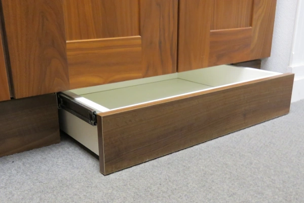 Skirting drawers to utilise dead space beneath